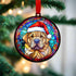 Shar Pei in Santa Hat Suncatcher Decoration
